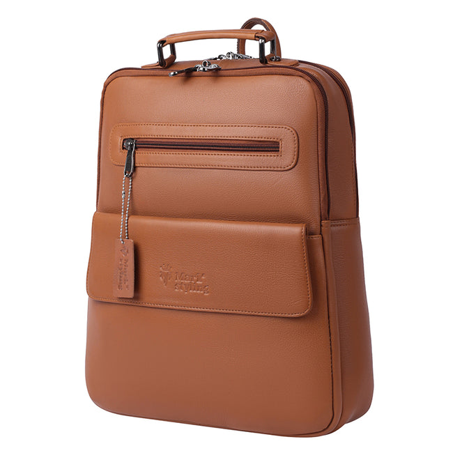 Markstyling Real Leather Luxury Backpack For Office Use Men & Women