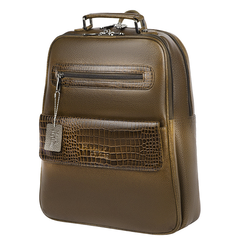 Markstyling Real Leather Luxury Backpack For Office Use Men & Women