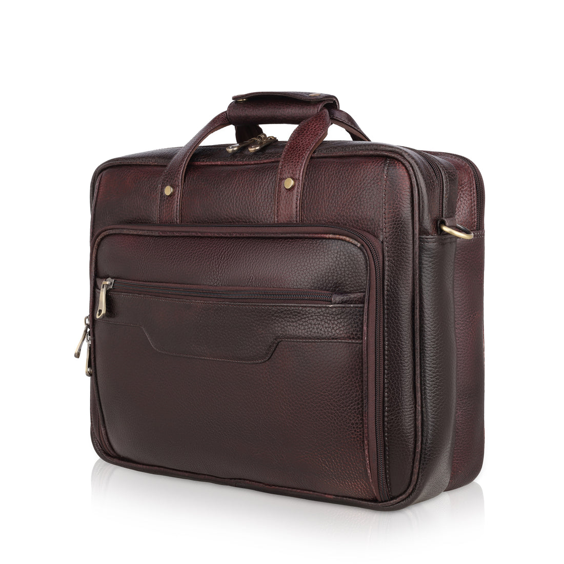 Mark Styling Classic Brown Professional Laptop Briefcase
