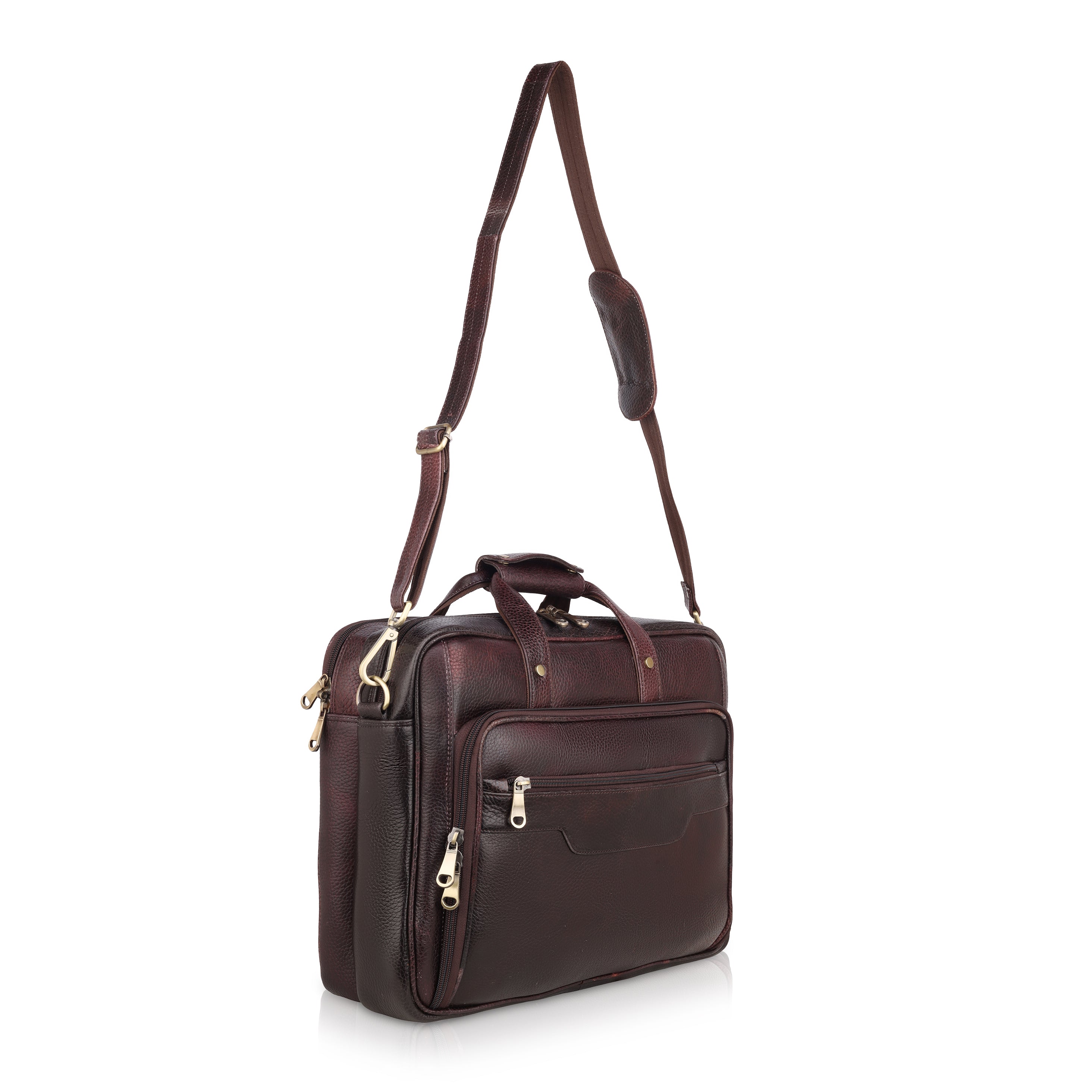 Mark Styling Classic Brown Professional Laptop Briefcase