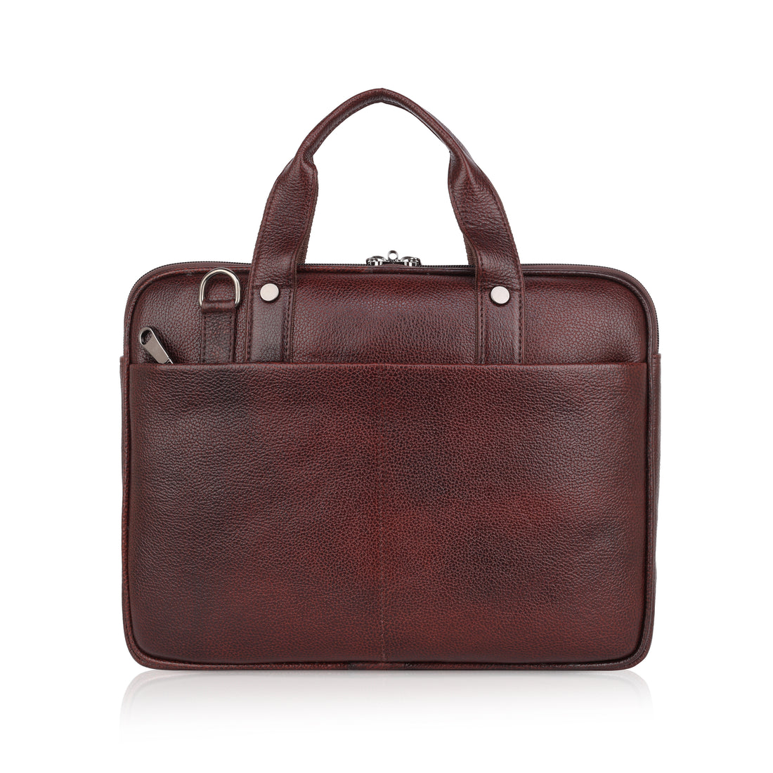 Mark Styling Mahogany Pebble-Grain Laptop Messenger Bag