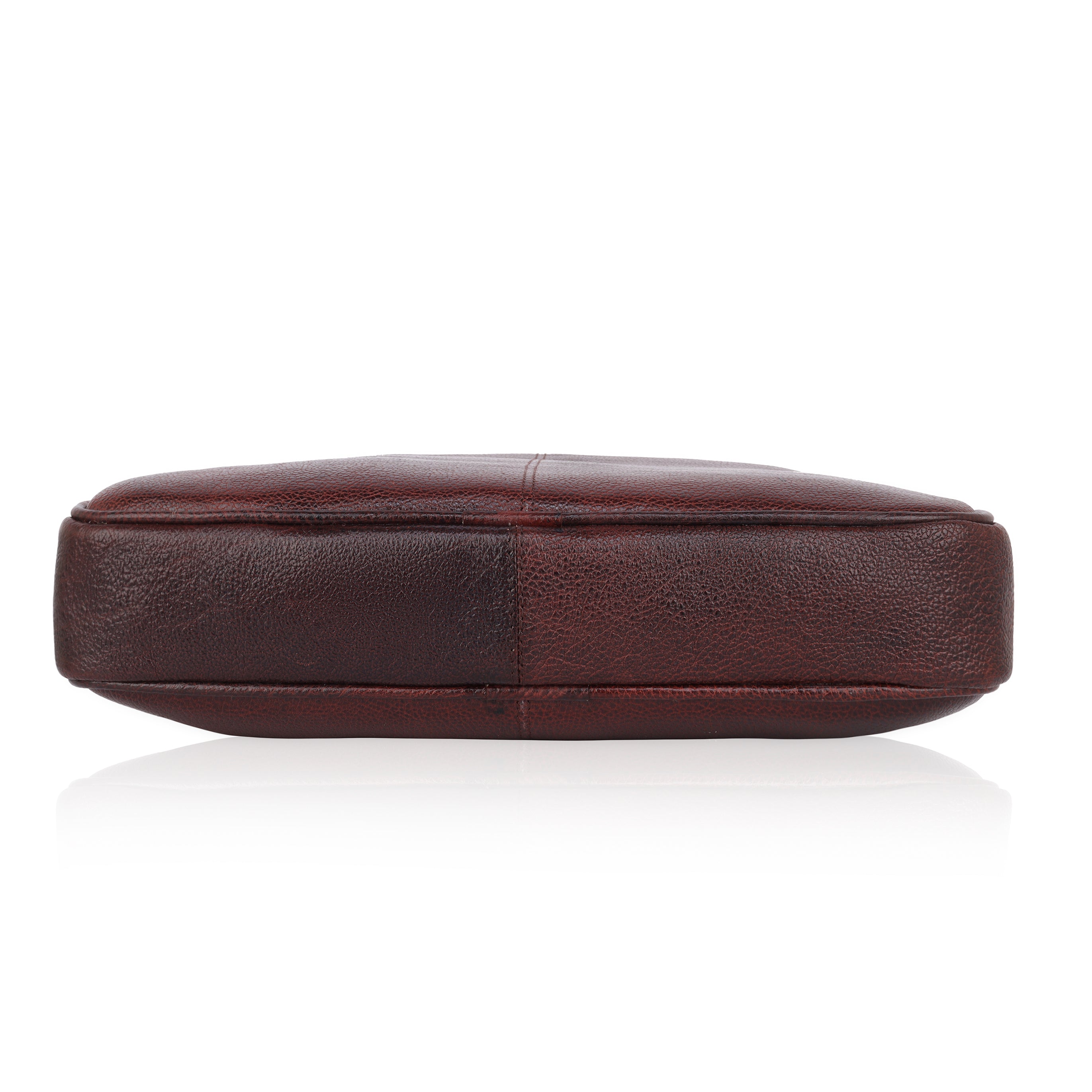 Mark Styling Mahogany Pebble-Grain Laptop Messenger Bag