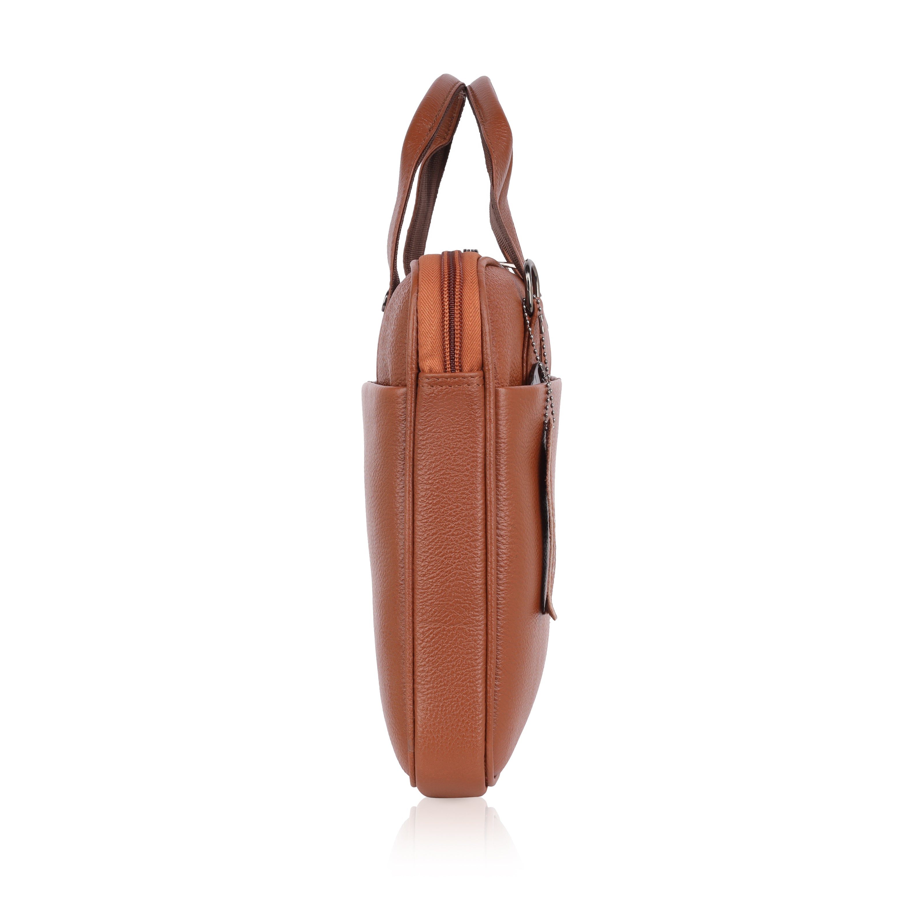 Mark Styling Tan Pebble-Grain Laptop Messenger Bag