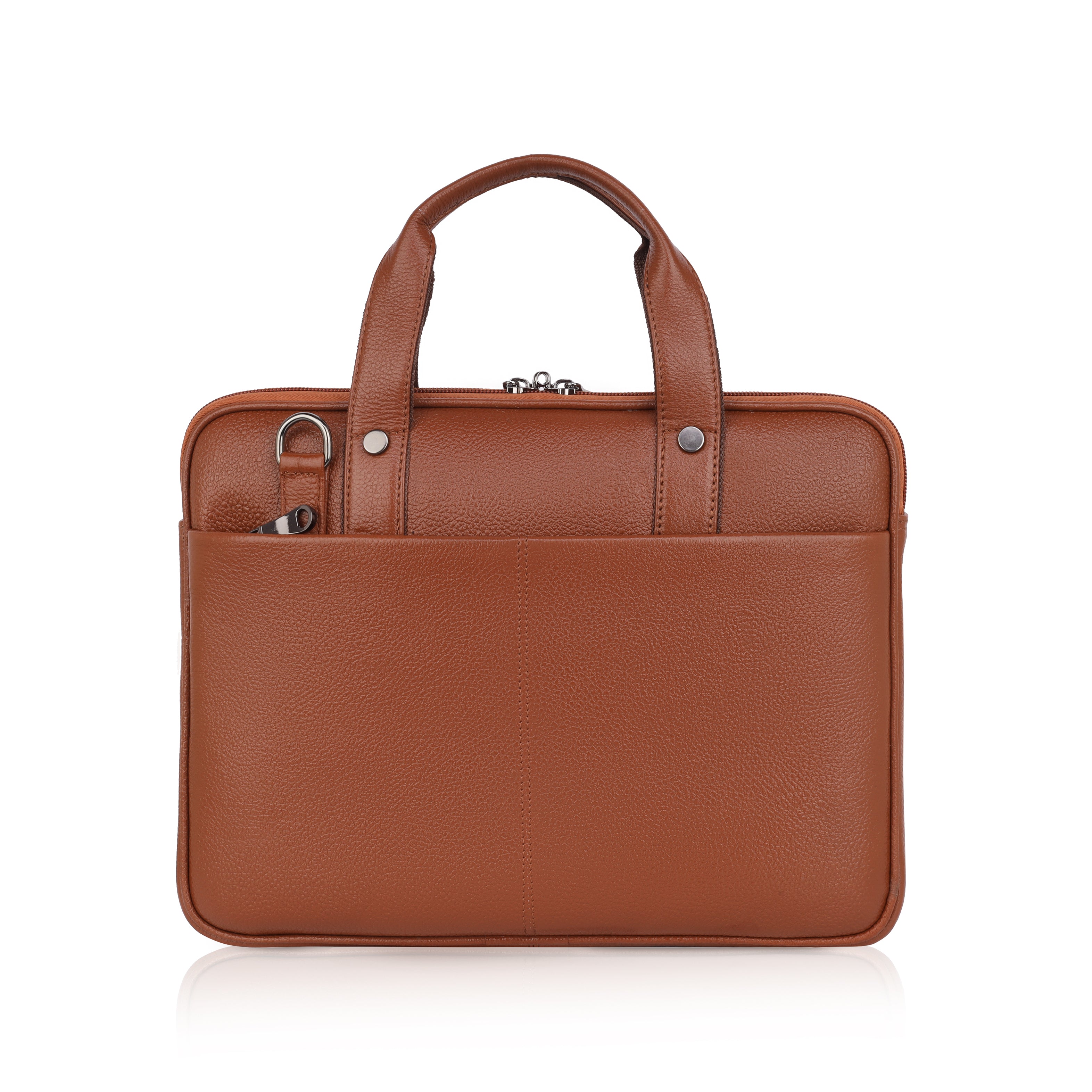 Mark Styling Tan Pebble-Grain Laptop Messenger Bag