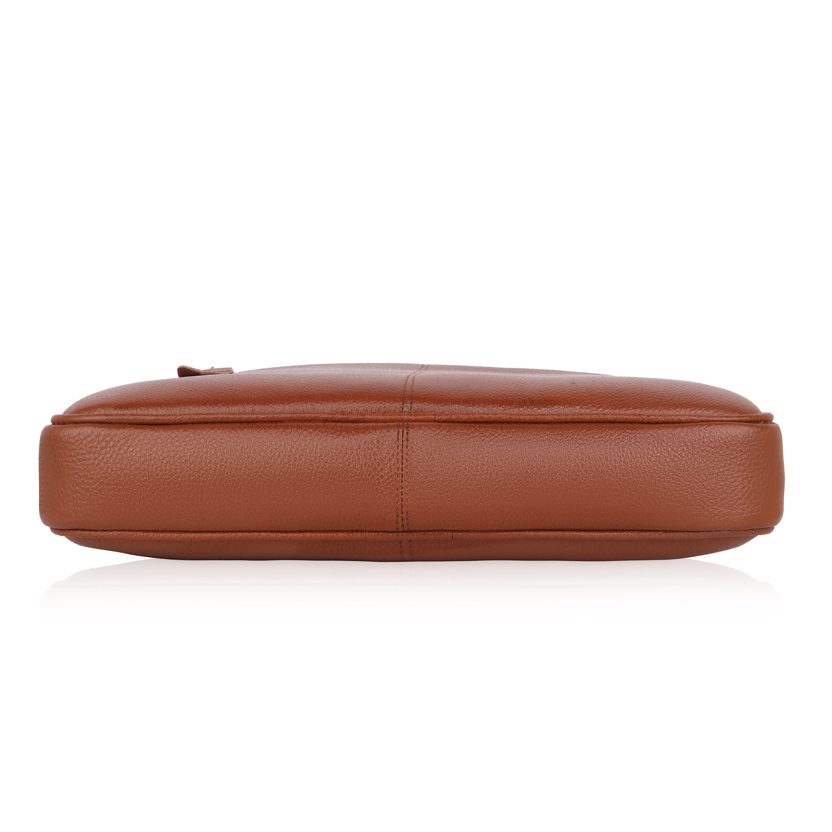 Mark Styling Tan Pebble-Grain Laptop Messenger Bag