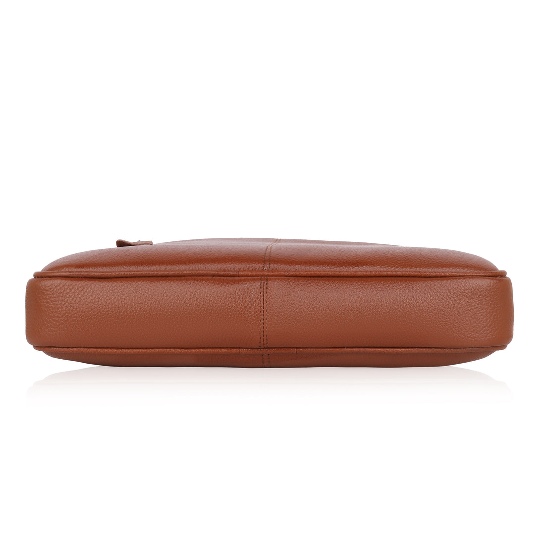 Mark Styling Tan Pebble-Grain Laptop Messenger Bag