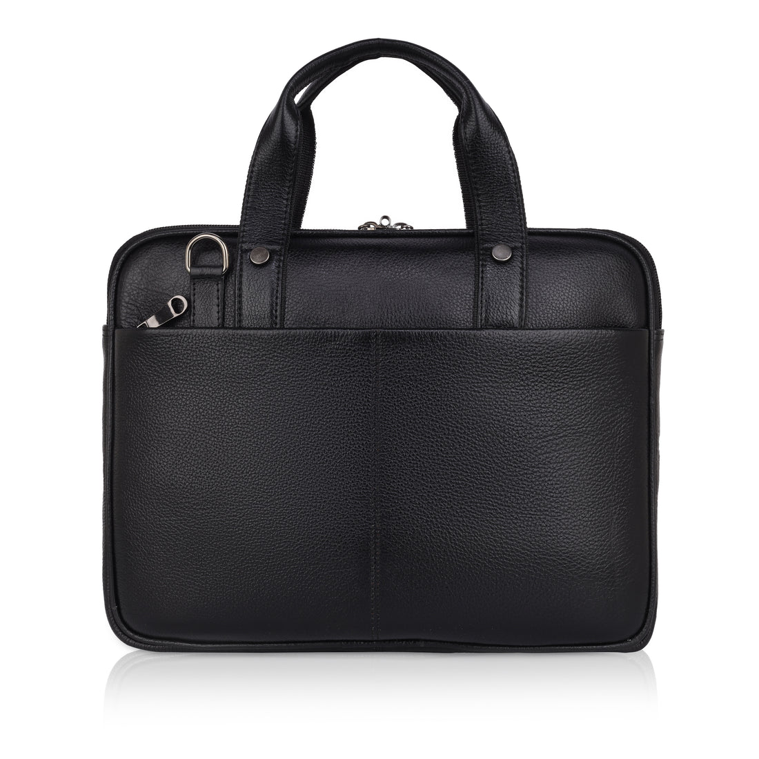 Mark Styling Midnight Black Pebble-Grain Laptop Messenger Bag