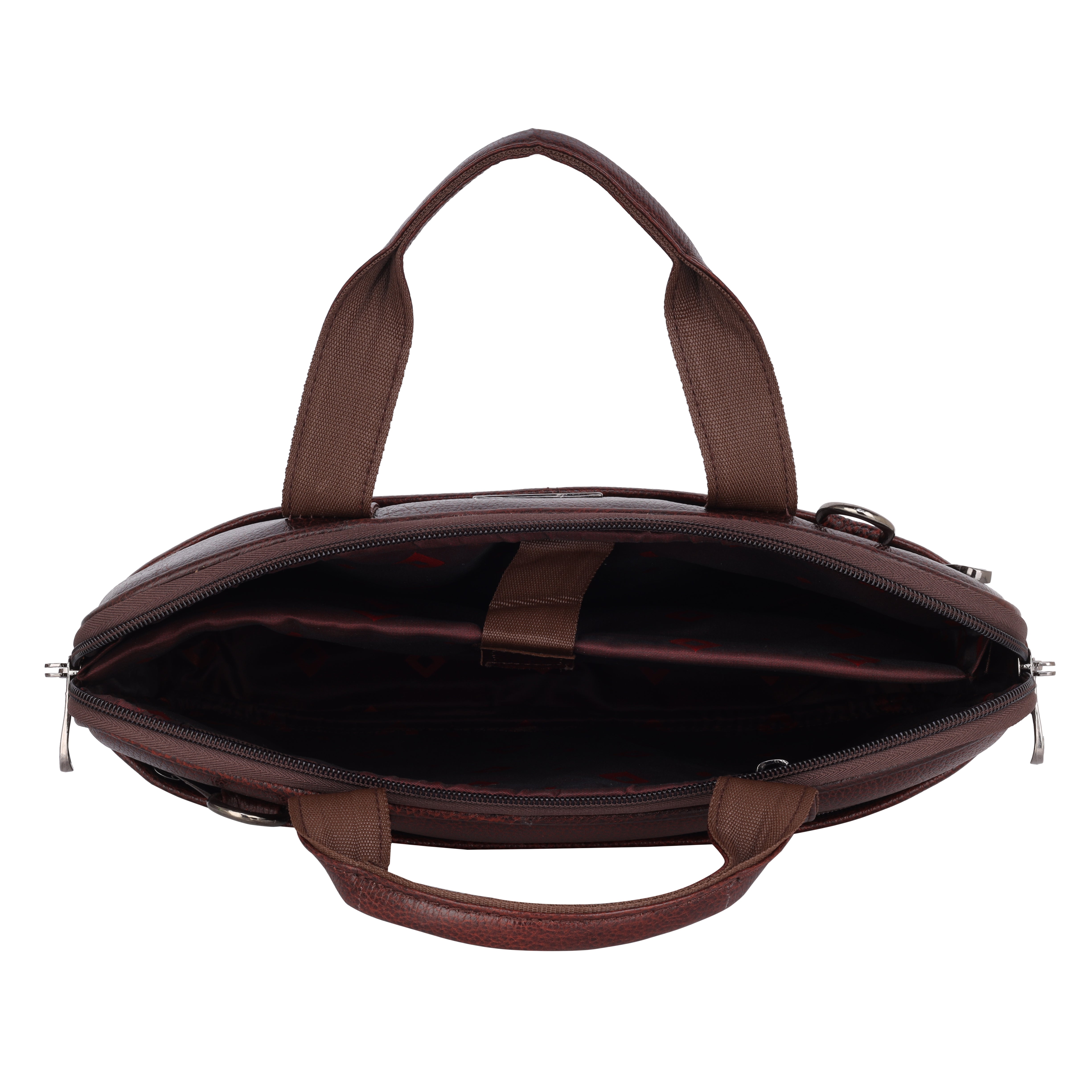 Mark Styling Mahogany Pebble-Grain Laptop Messenger Bag