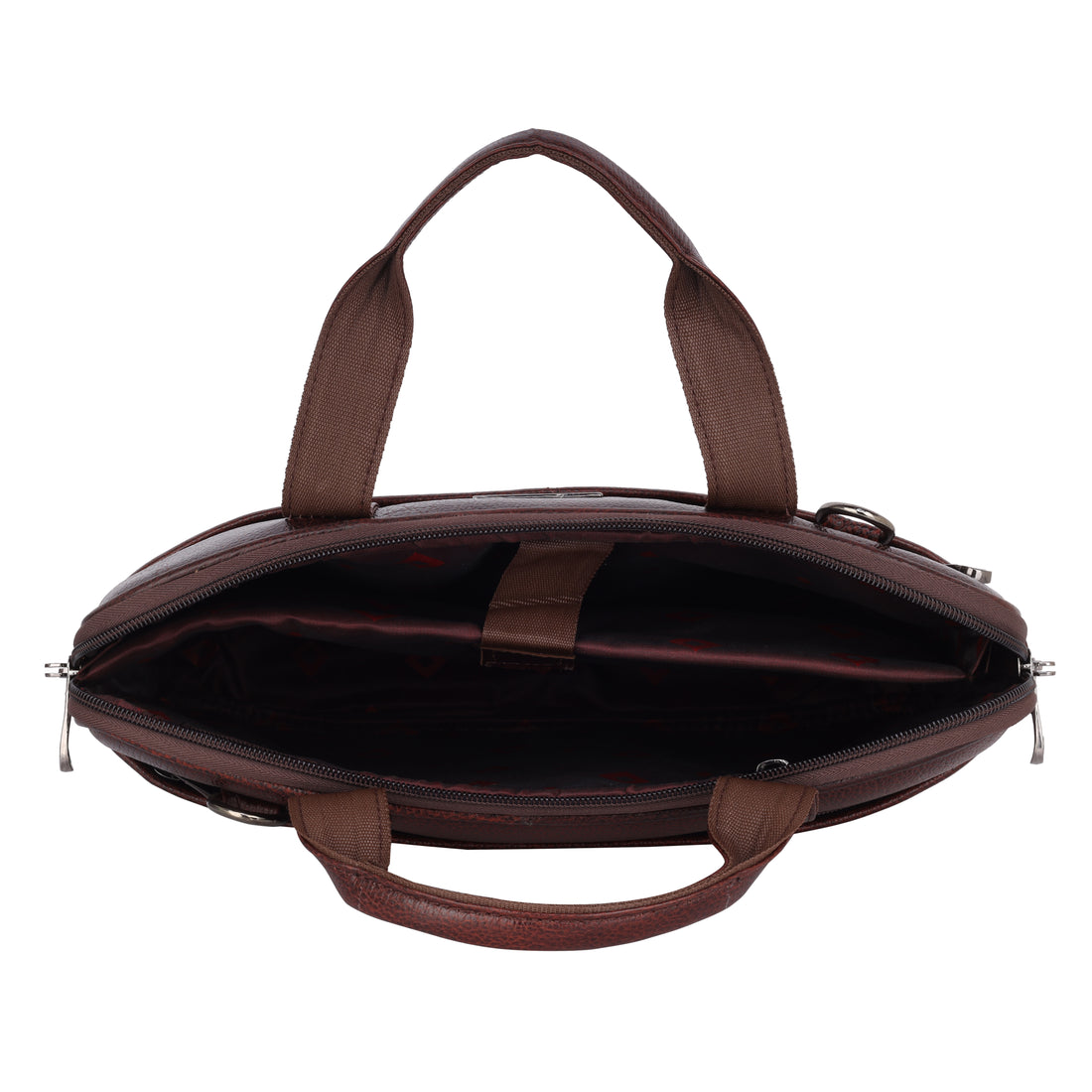 Mark Styling Mahogany Pebble-Grain Laptop Messenger Bag