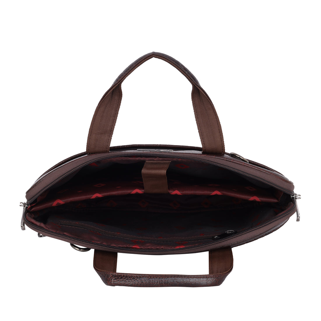 Mark Styling Espresso Croc-Textured Laptop Messenger Bag