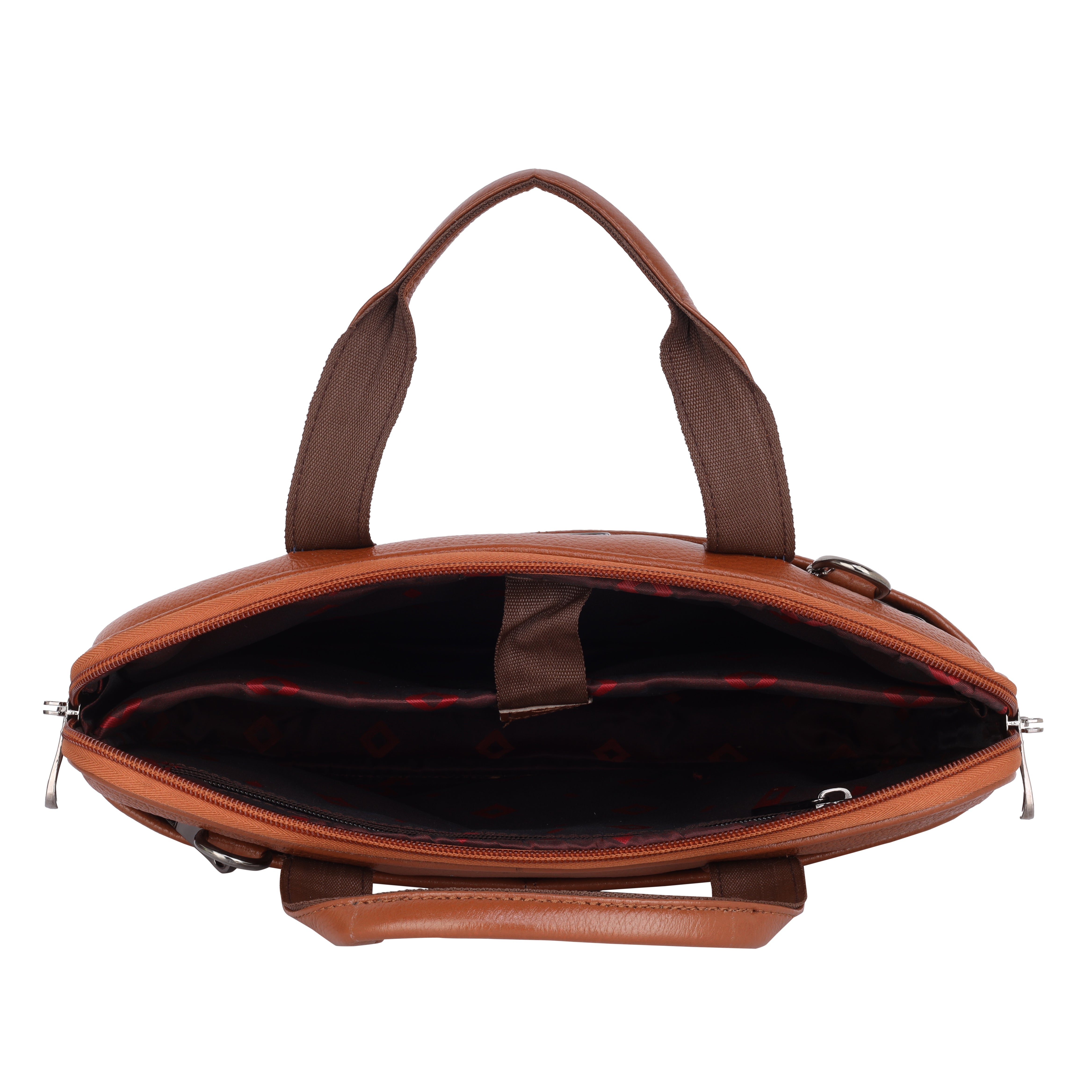 Mark Styling Tan Pebble-Grain Laptop Messenger Bag
