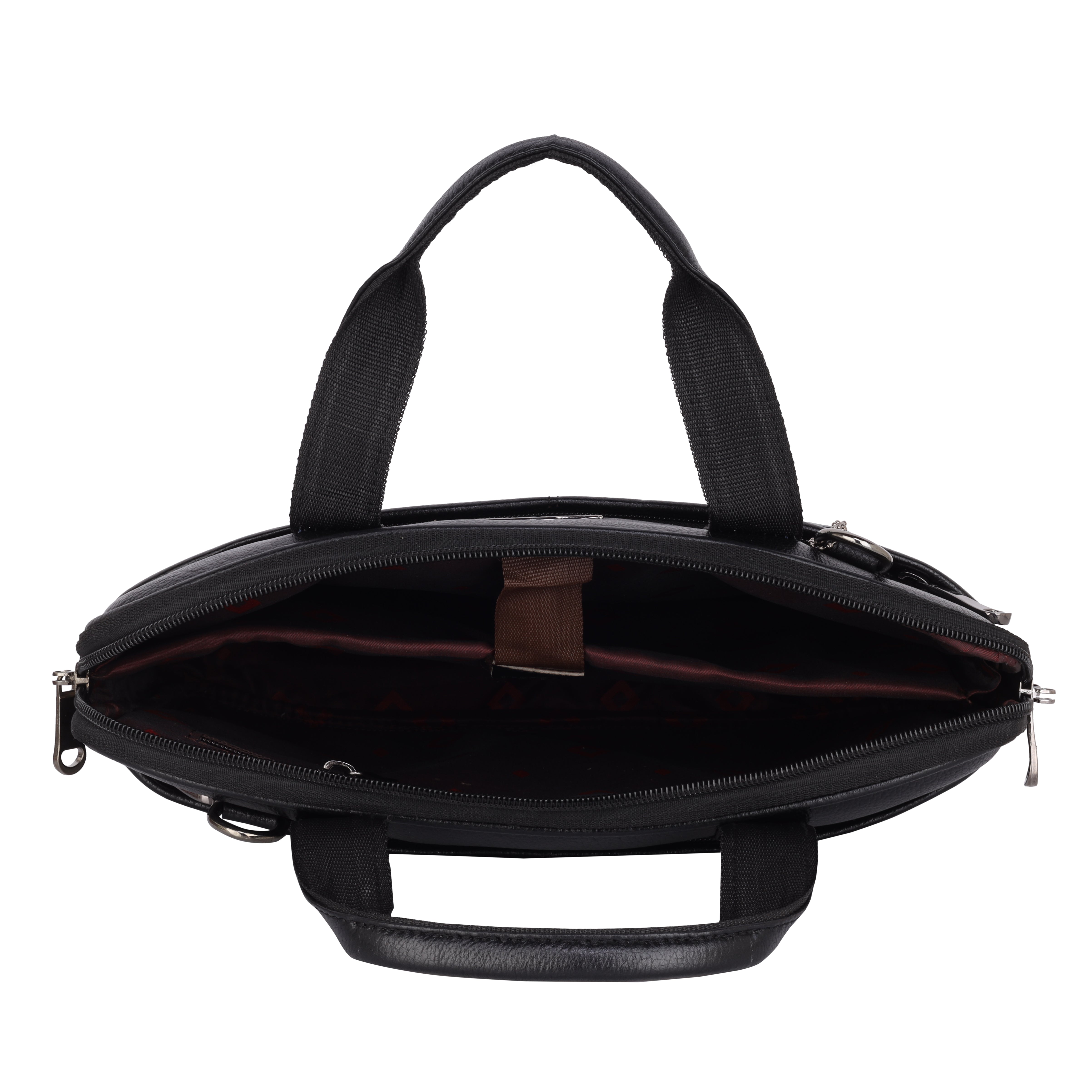 Mark Styling Midnight Black Pebble-Grain Laptop Messenger Bag