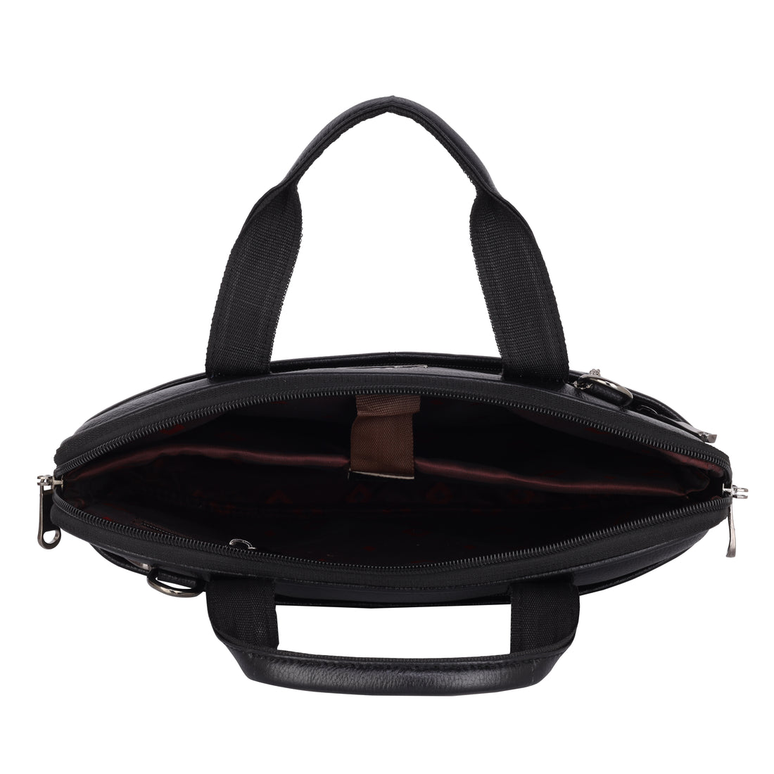 Mark Styling Midnight Black Pebble-Grain Laptop Messenger Bag