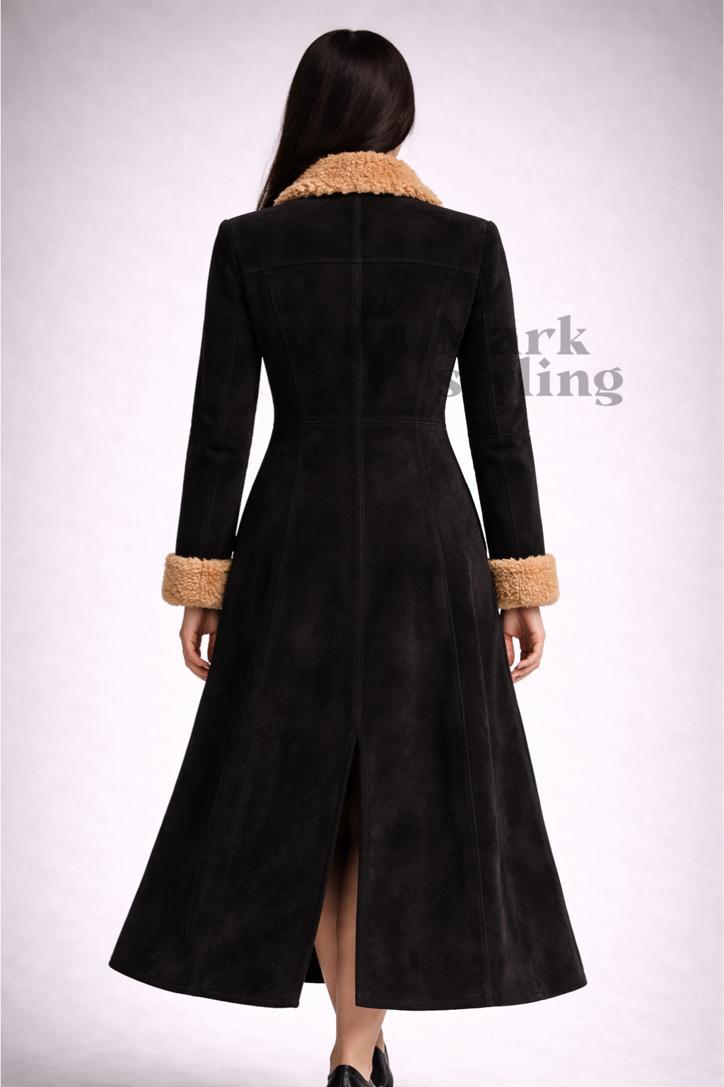 Midnight Suede Overcoat By The Mark Styling