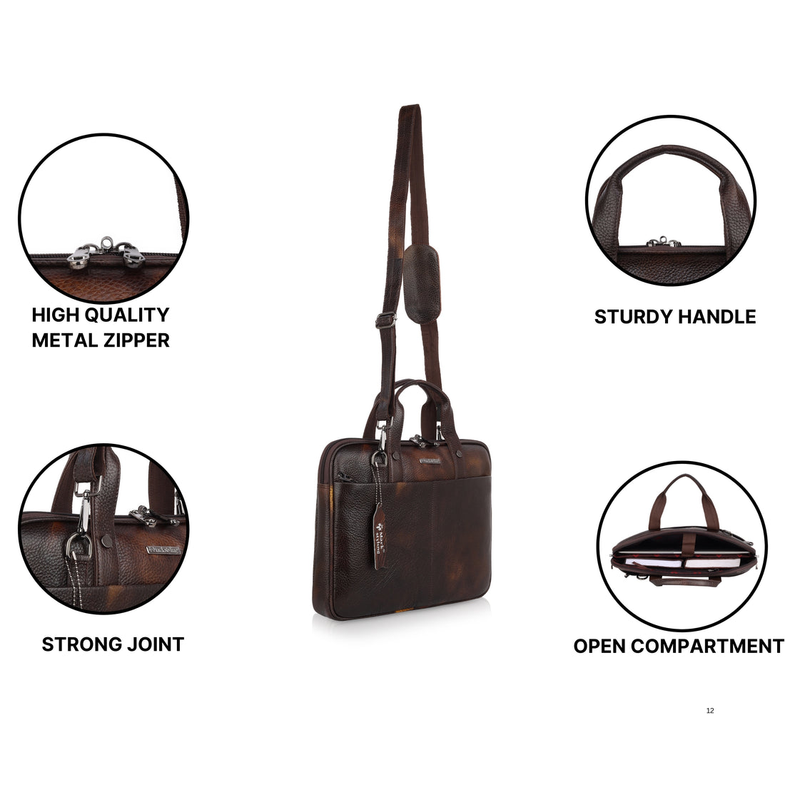 Mark Styling Burnished Mocha Laptop Messenger Bag