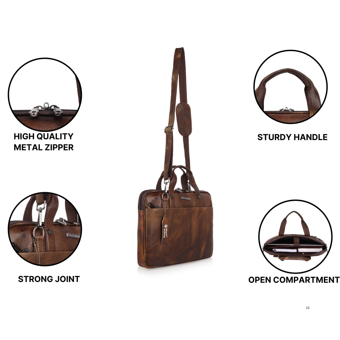 Mark Styling Vintage Hickory Laptop Messenger Bag