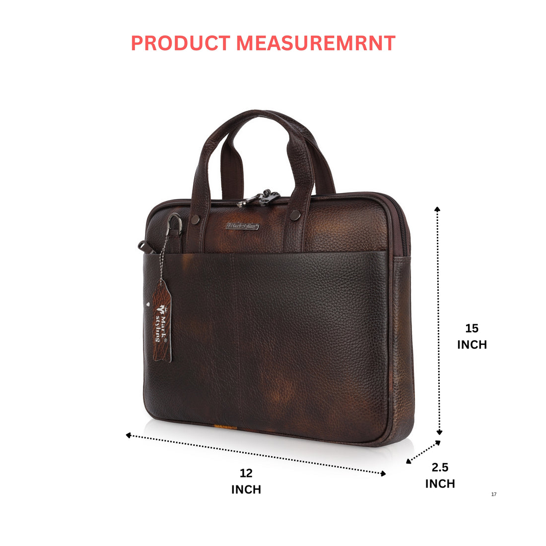 Mark Styling Burnished Mocha Laptop Messenger Bag