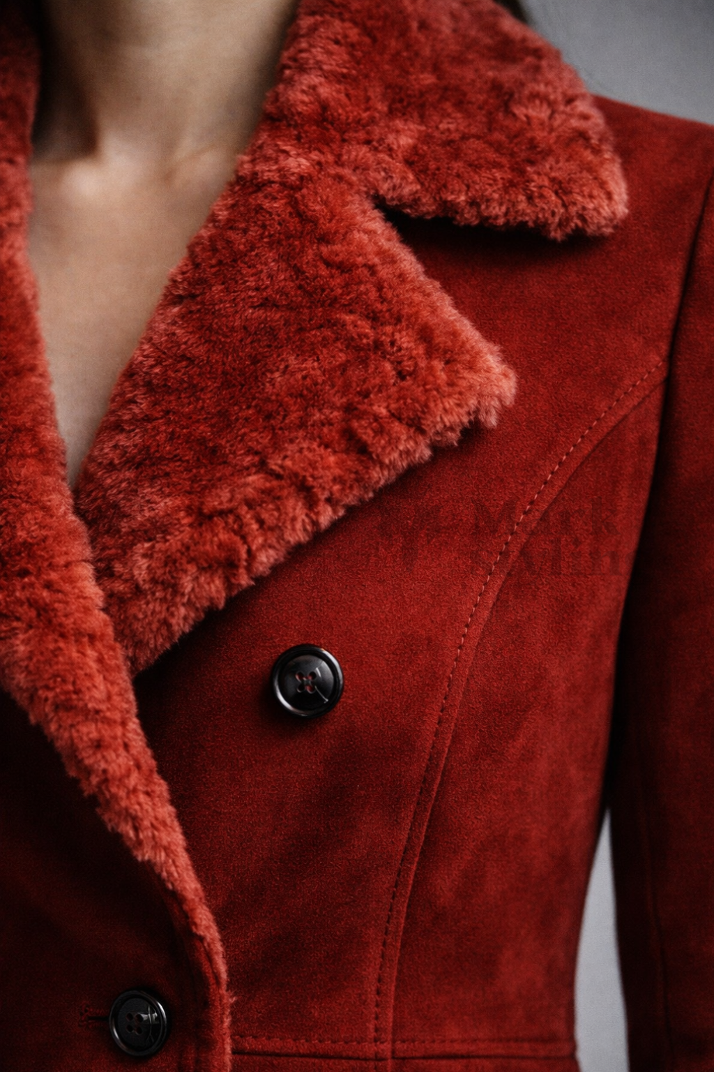 Crimson Suede Overcoat By The Mark Styling