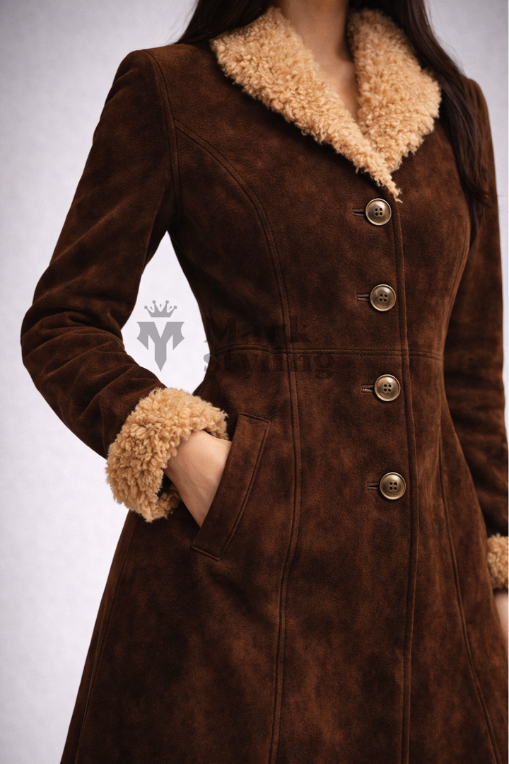 Sienna Suede Overcoat By The Mark Styling