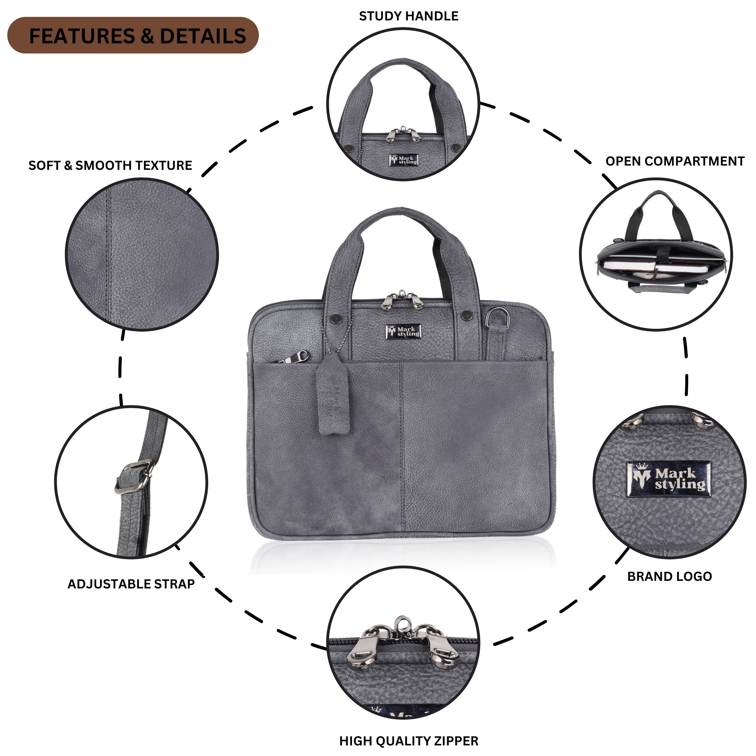 Mark Styling Urban Grey Laptop Office Bag