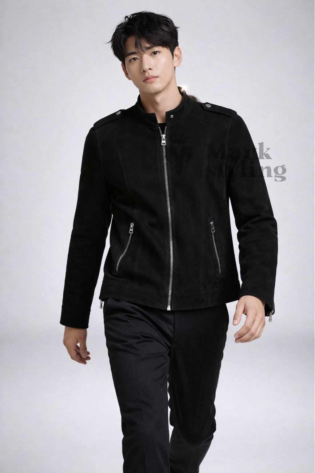 Onyx Suede Moto-Racer By The Mark Styling