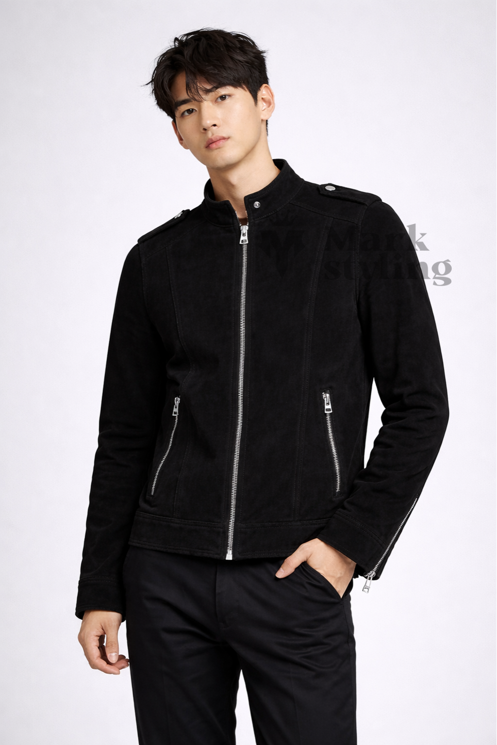 Onyx Suede Moto-Racer By The Mark Styling