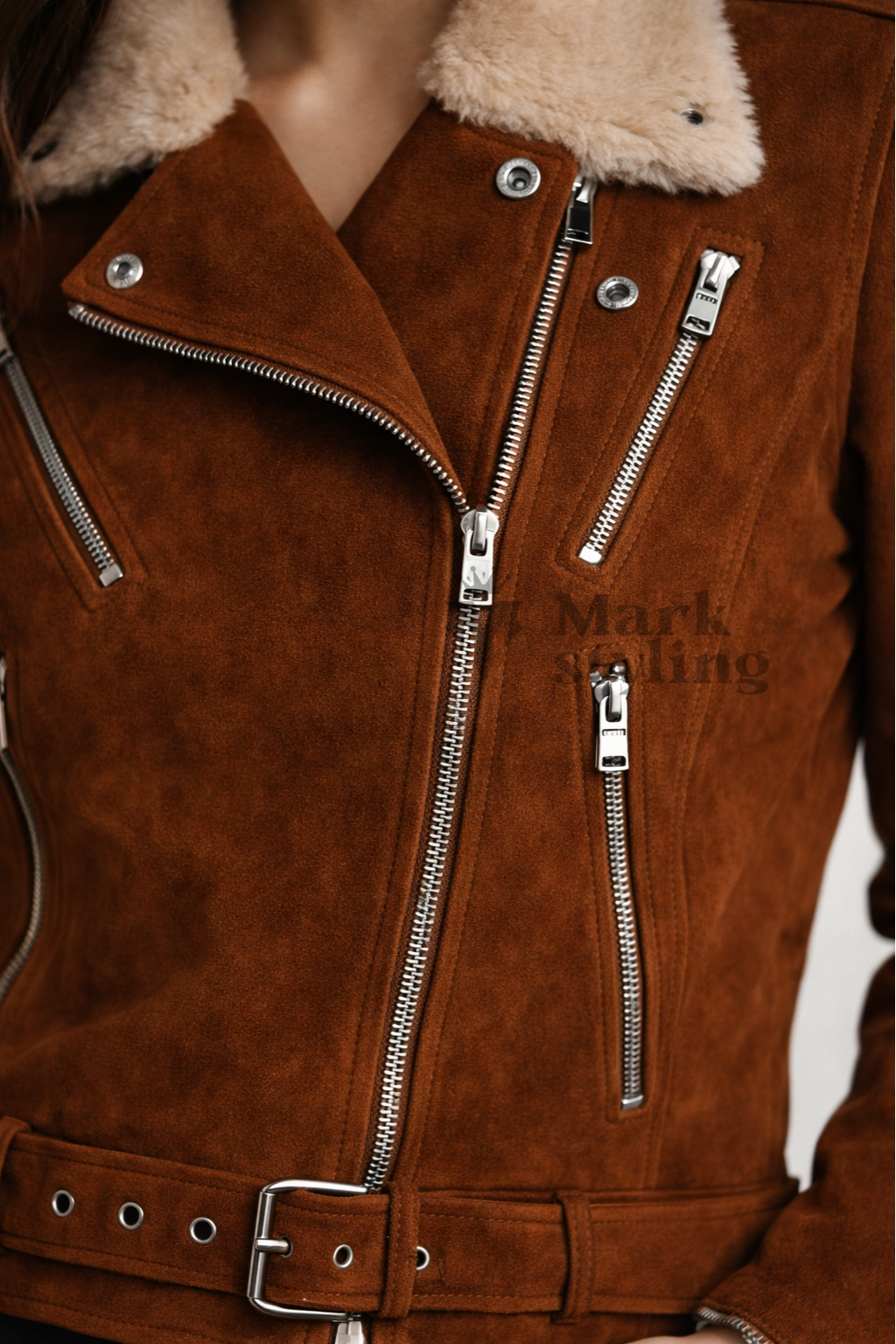 Sienna Sherpa-Lined Biker Jacket By The Mark Styling