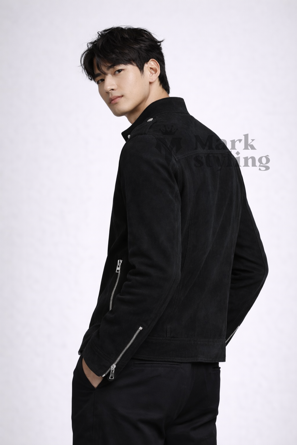 Onyx Suede Moto-Racer By The Mark Styling