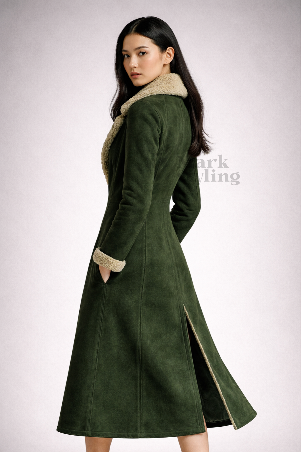 Alpine Suede Overcoat By The Mark Styling