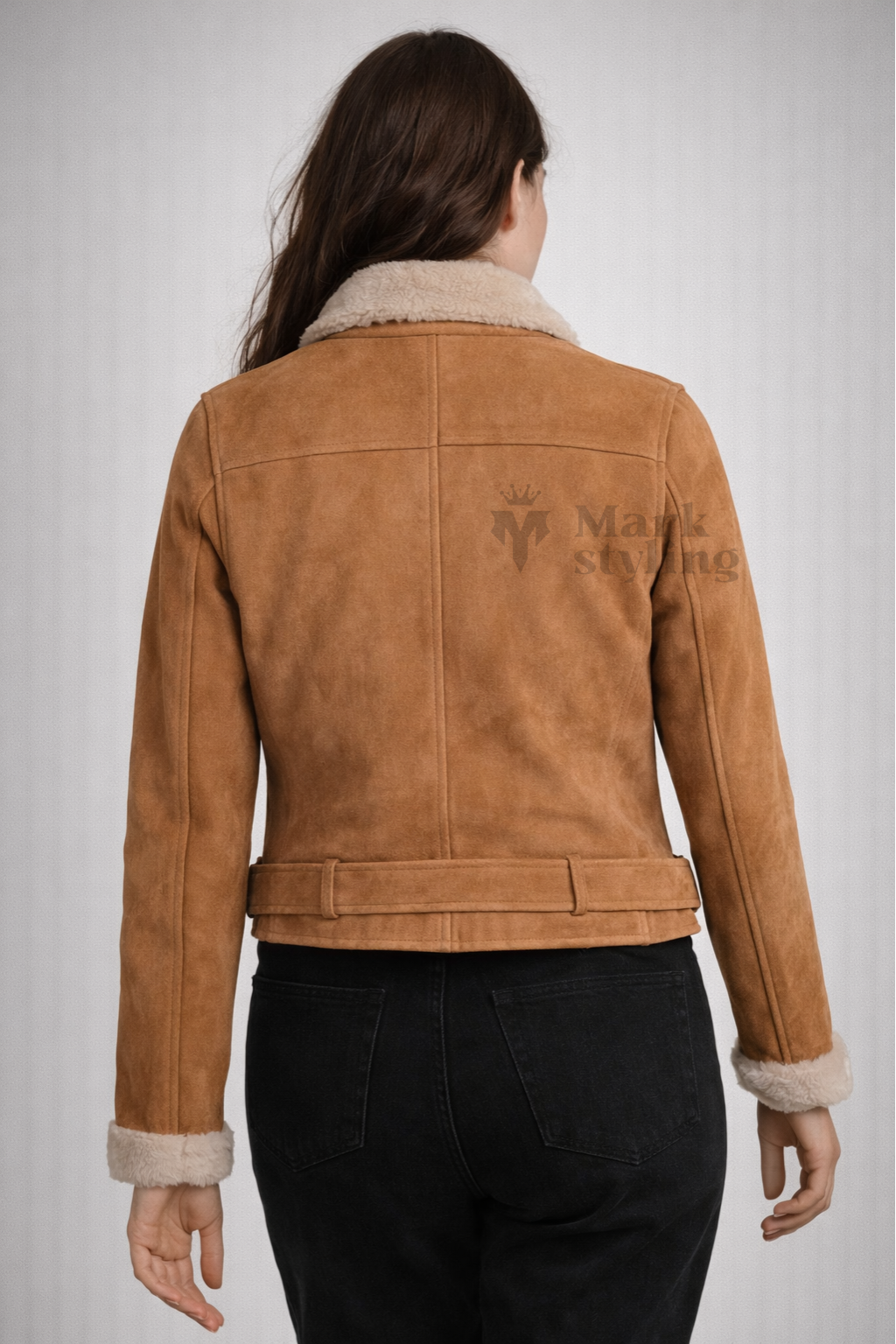 Sahara Sherpa-Lined Biker Jacket
