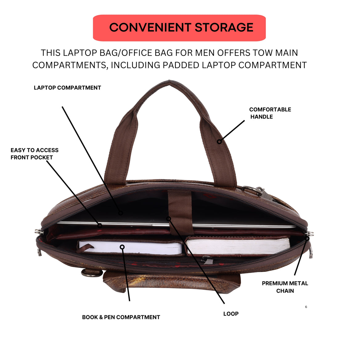 Mark Styling Vintage Hickory Laptop Messenger Bag