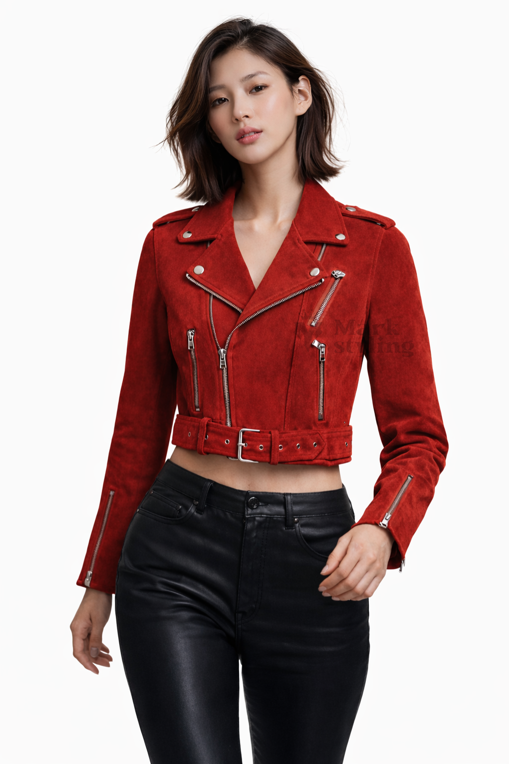 Crimson Suede Moto-Racer By The Mark Styling