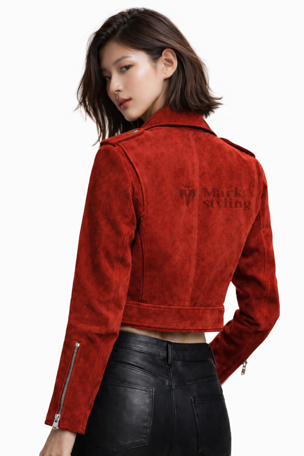Crimson Suede Moto-Racer By The Mark Styling