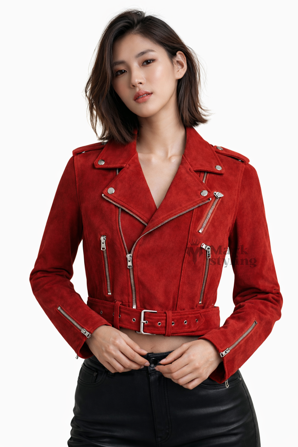 Crimson Suede Moto-Racer By The Mark Styling