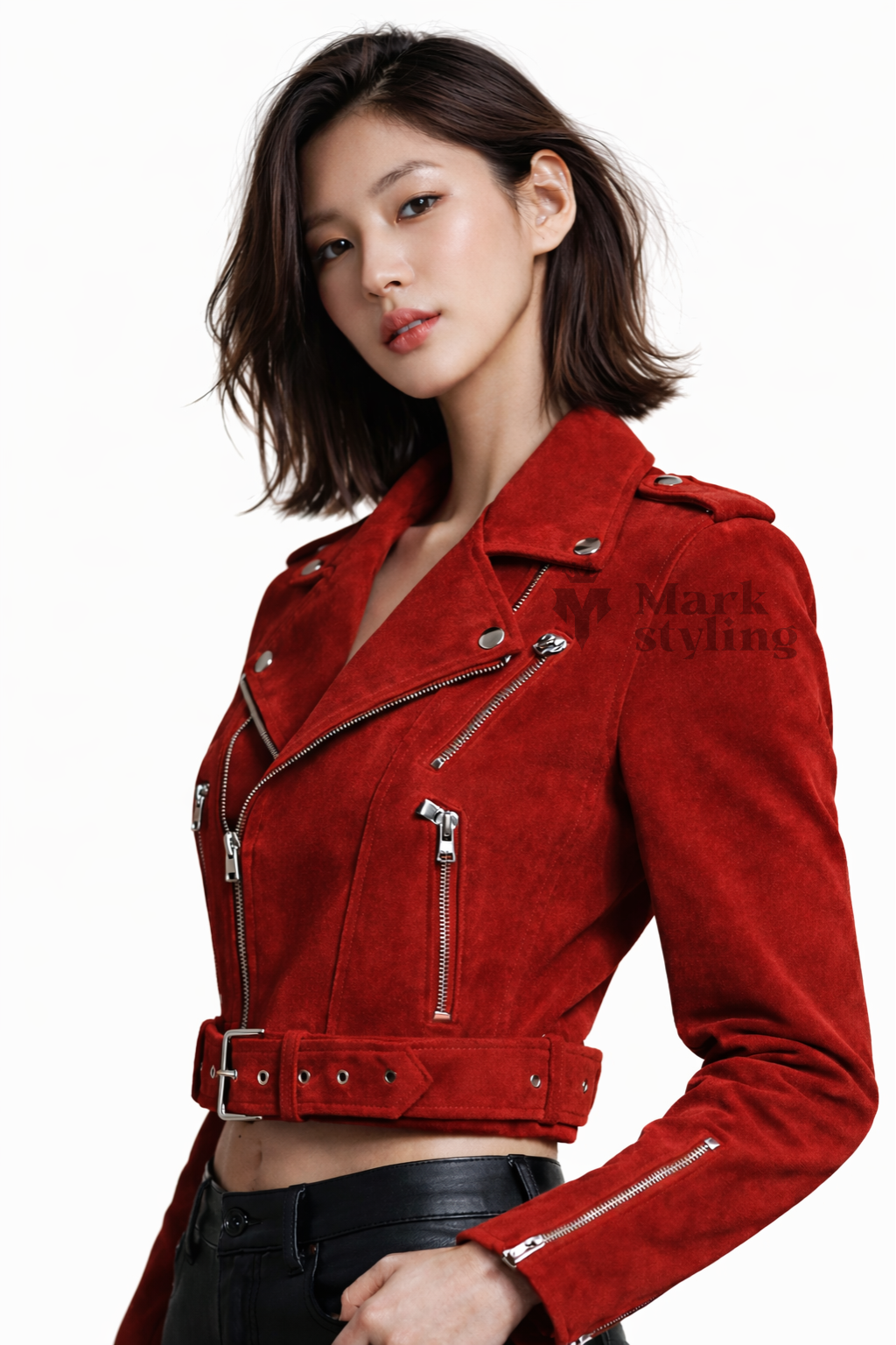 Crimson Suede Moto-Racer By The Mark Styling