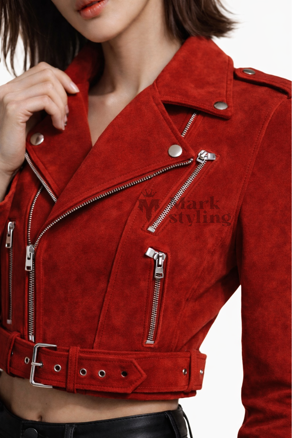 Crimson Suede Moto-Racer By The Mark Styling