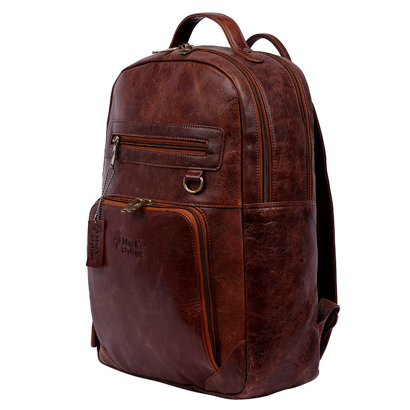 Markstyling Real Leather Luxury Backpack For Office Use Men & Women