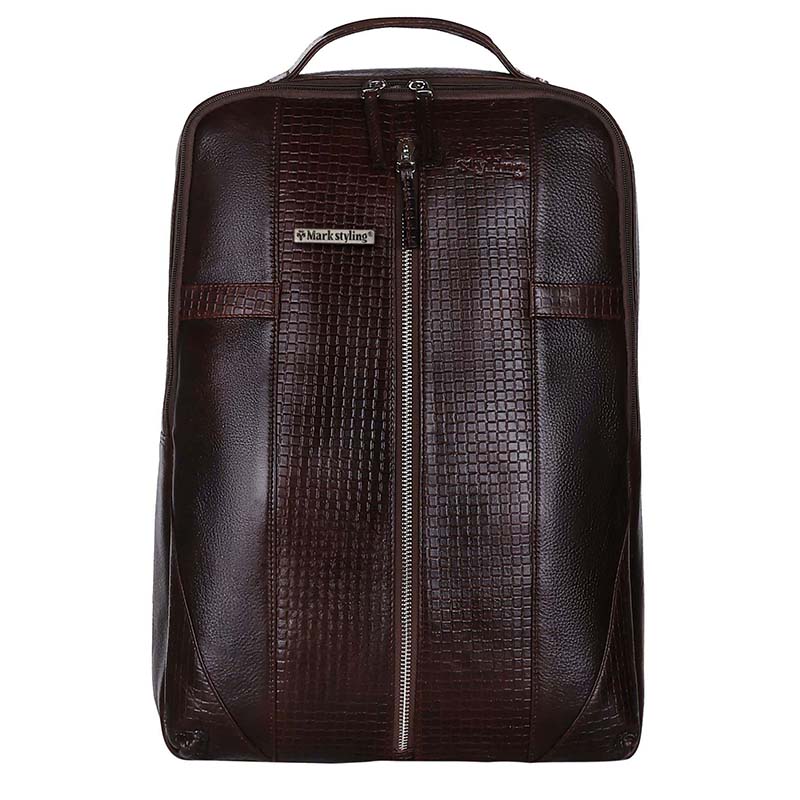 Markstyling Real Leather Luxury Backpack For Office Use Men & Women