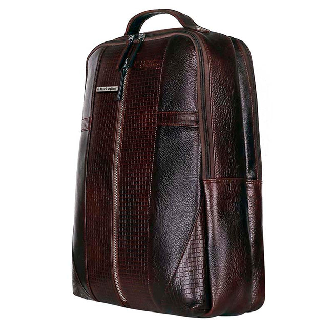 Markstyling Real Leather Luxury Backpack For Office Use Men & Women