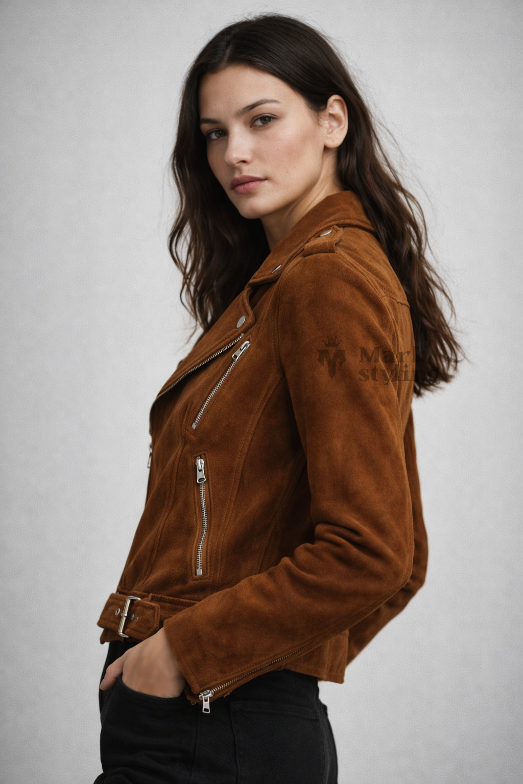 Sienna Suede Moto-Racer By The Mark Styling