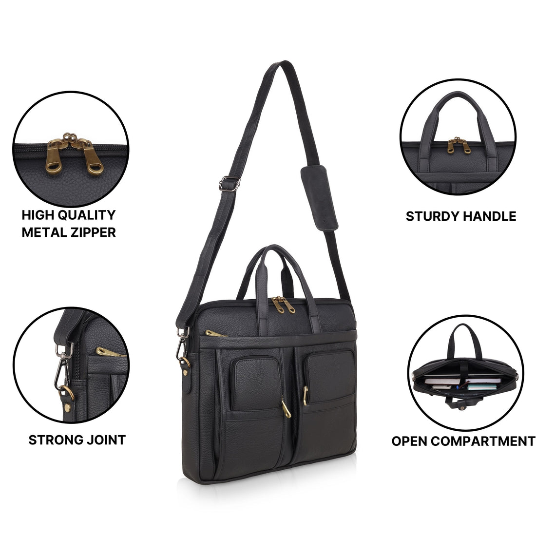 Mark Styling Multi-Pocket Executive Laptop Briefcase
