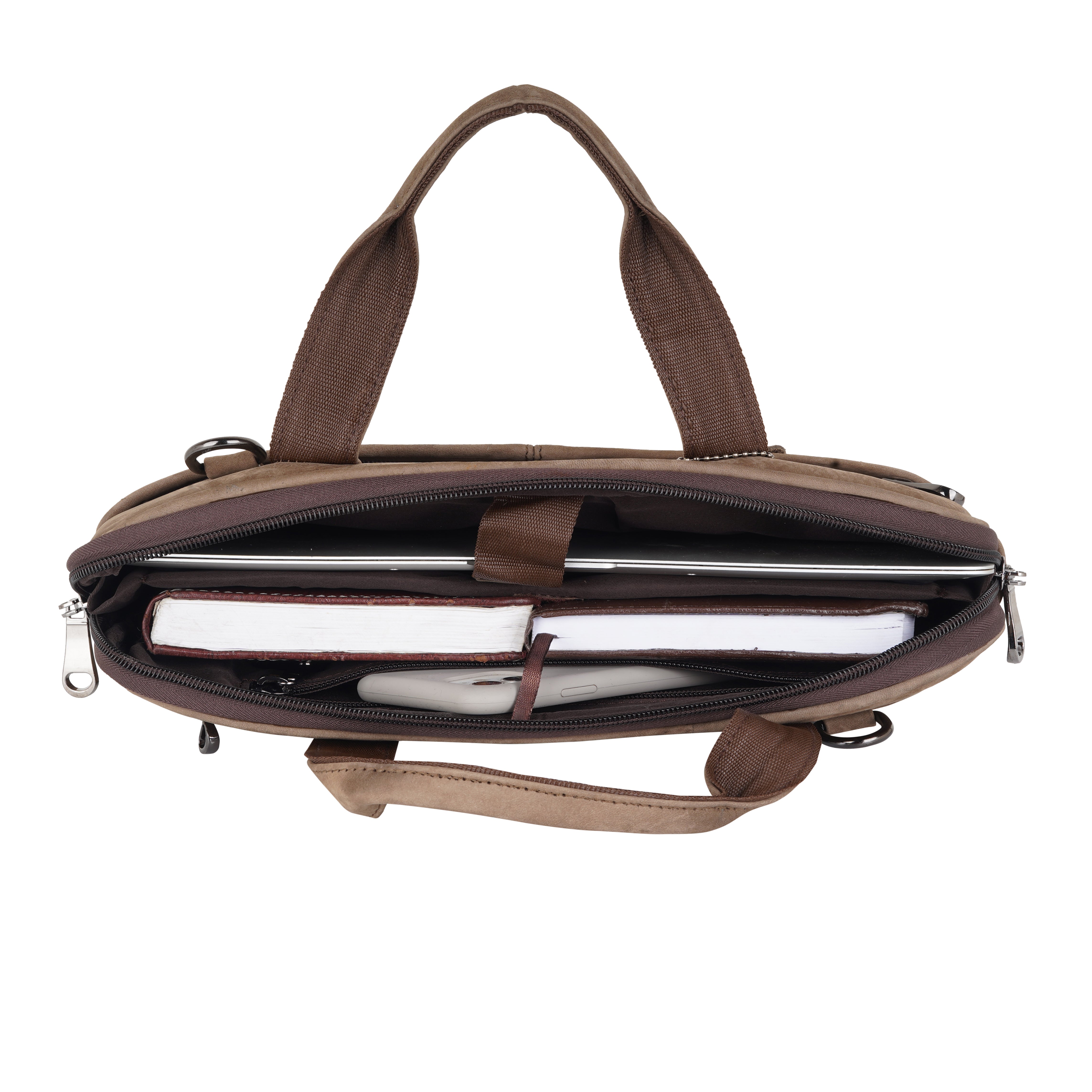 Mark Styling Executive Tan Leather Laptop Bag