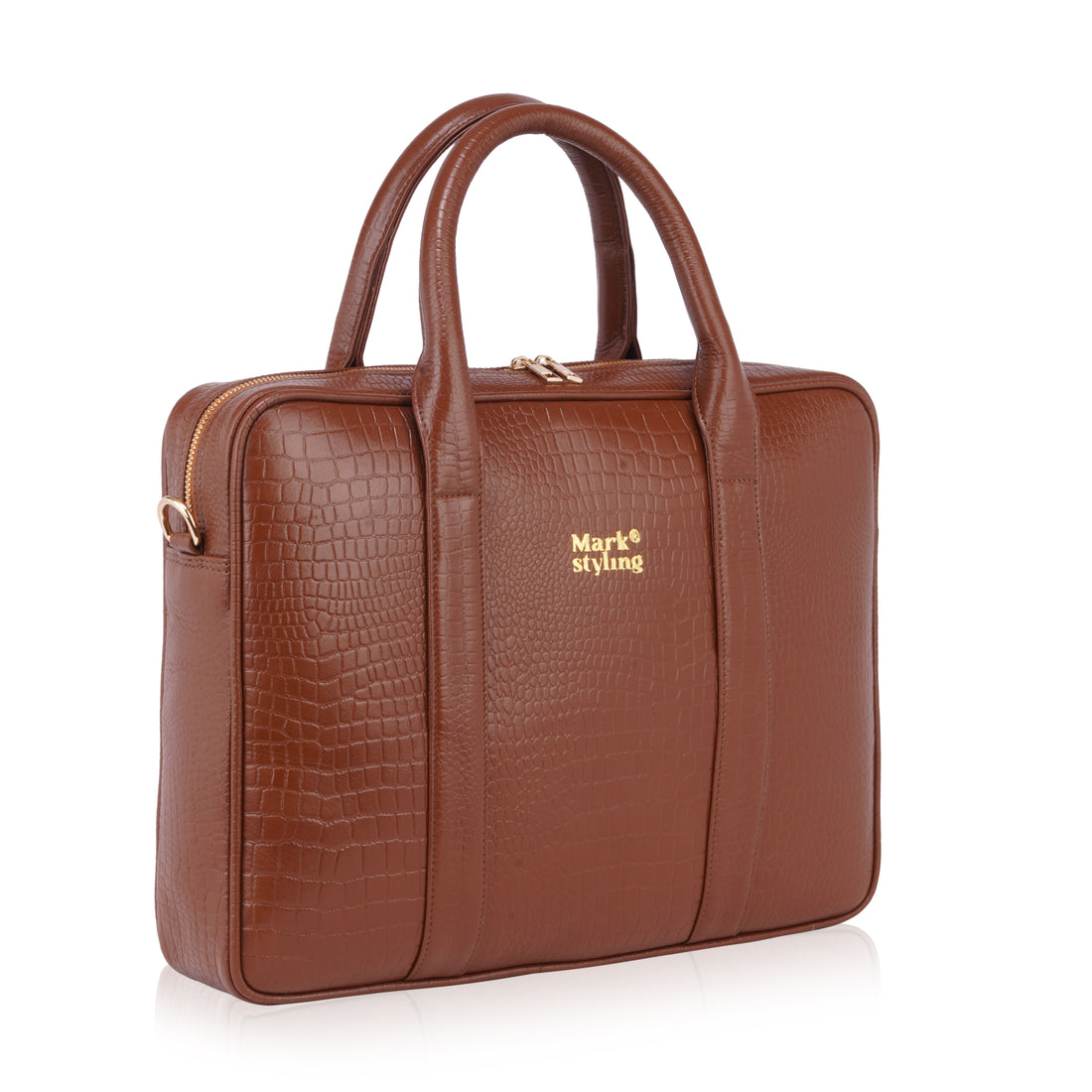Mark Styling Croc-Texture Premium Executive Laptop Bag