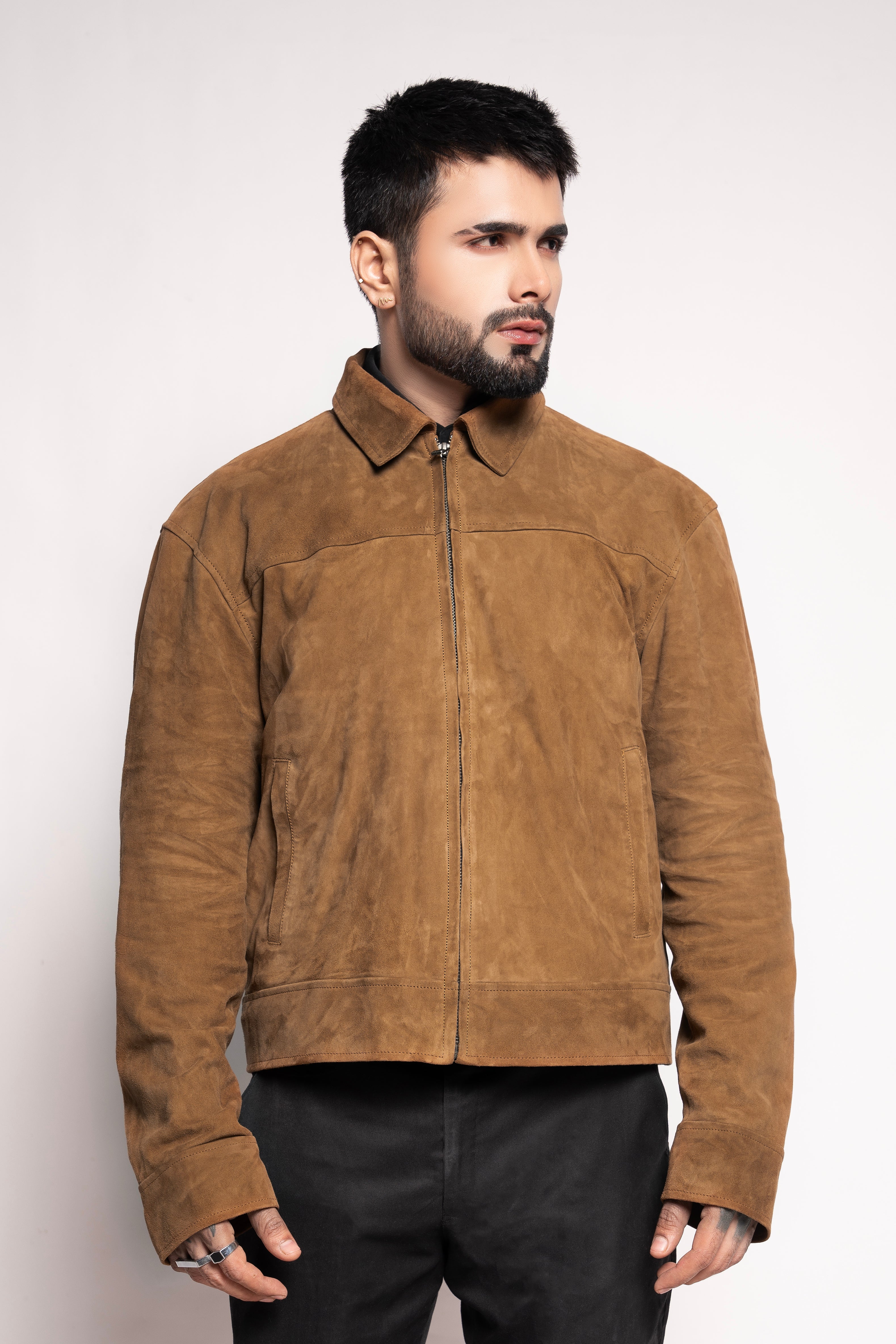 Mark Styling Heritage Suede-Finish Harrington Jacket
