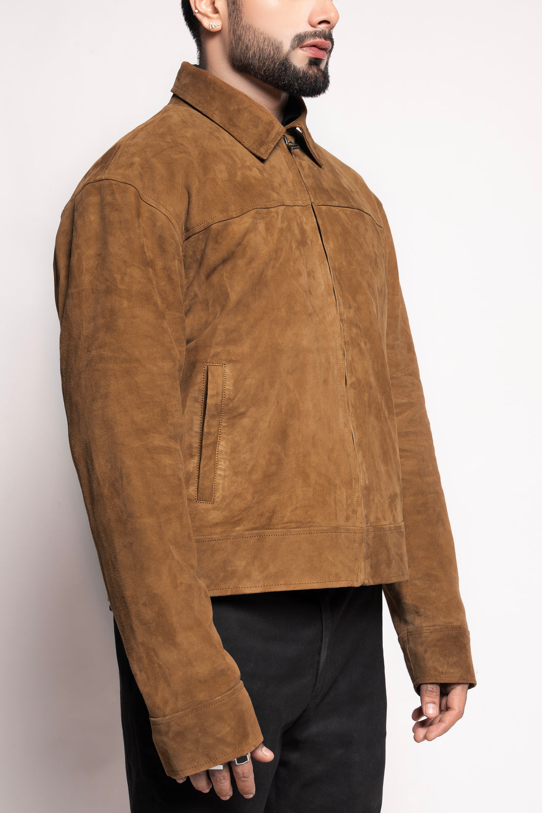 Mark Styling Heritage Suede-Finish Harrington Jacket