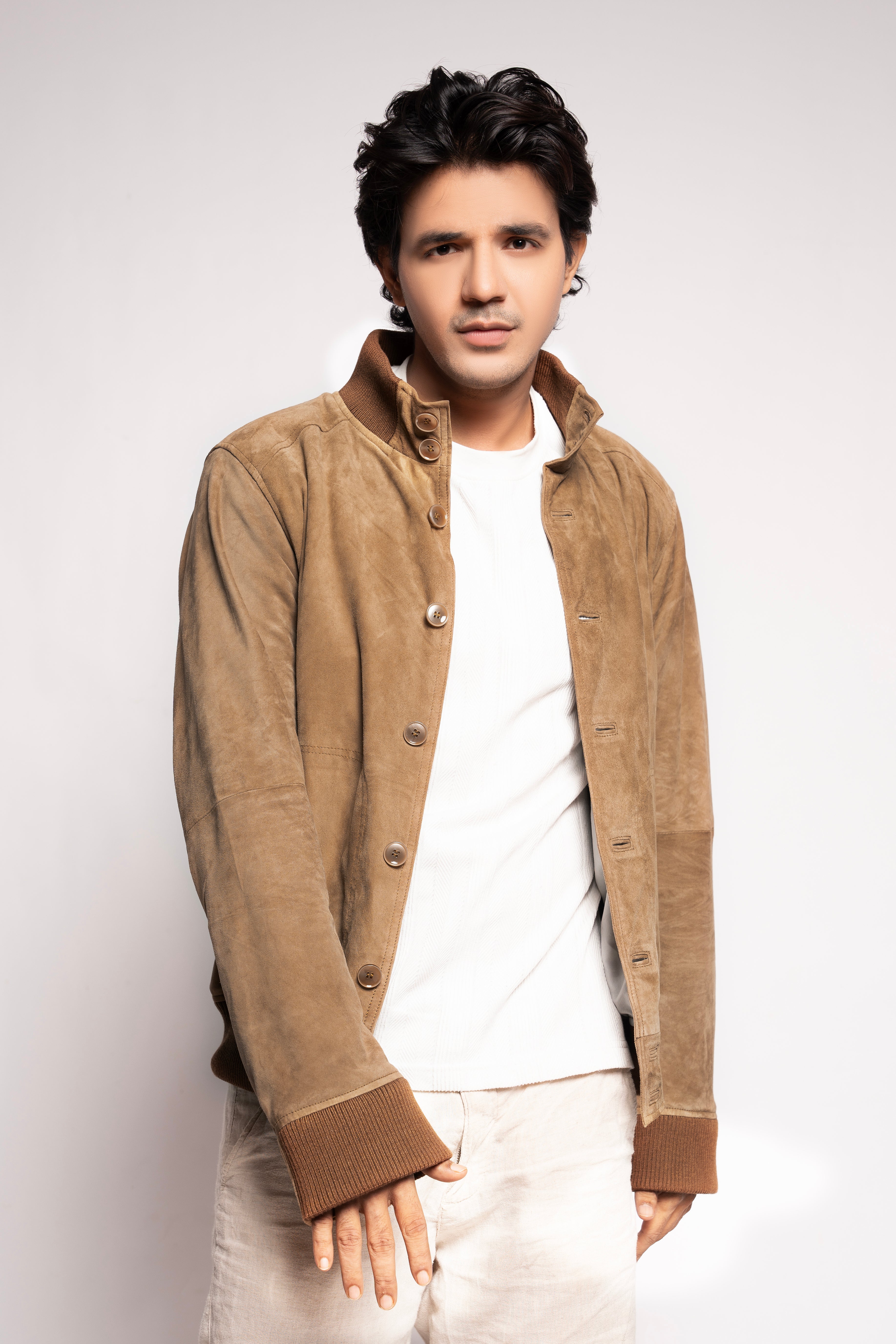 Classic Tan Suede Button-Up Casual Jacket