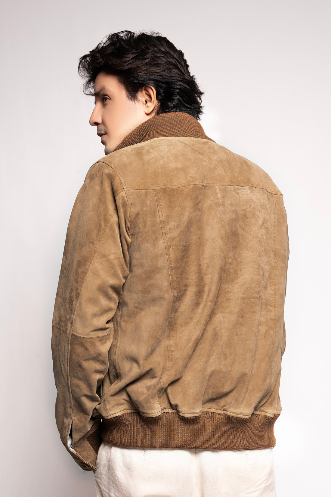 Classic Tan Suede Button-Up Casual Jacket