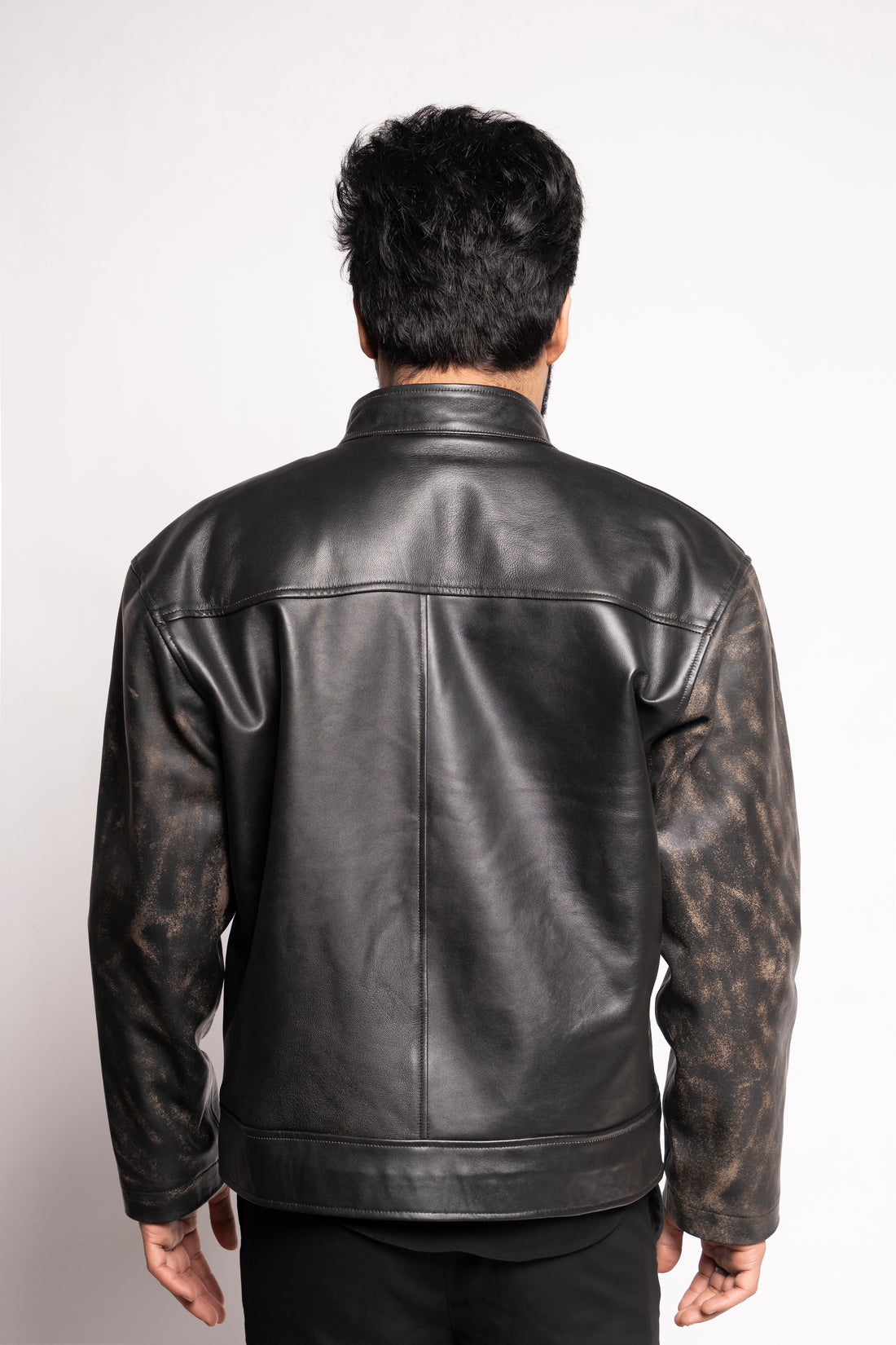 Mark Styling Titan Bronze-Sleeve Moto Jacket