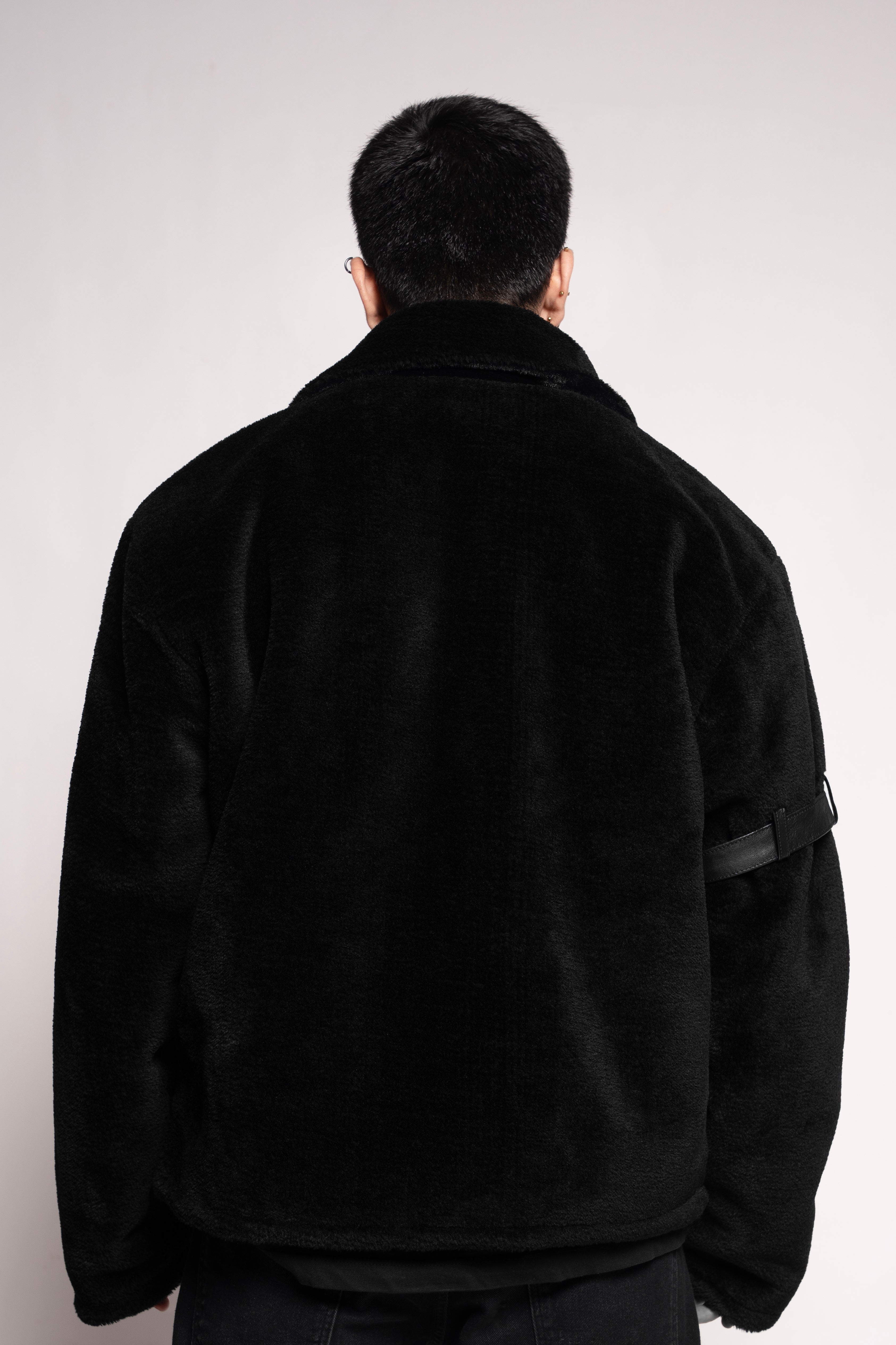 Mark Styling Onyx Velvet-Plush Utility Jacket