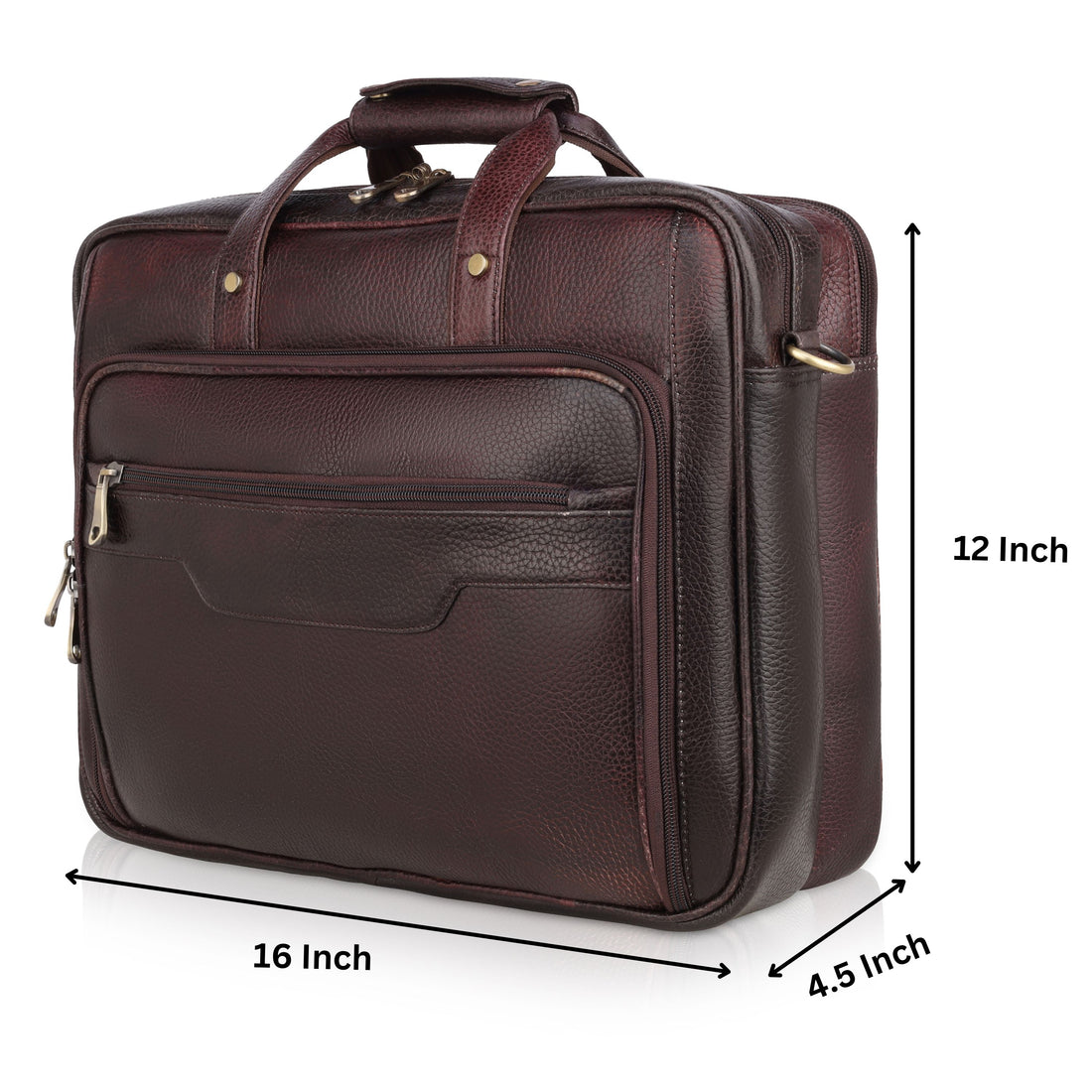 Mark Styling Classic Brown Professional Laptop Briefcase